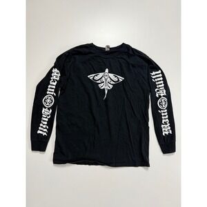 Maui Built Kids Black Long Sleeve Tribal Manta Ray Graphic T-Shirt Kids Large